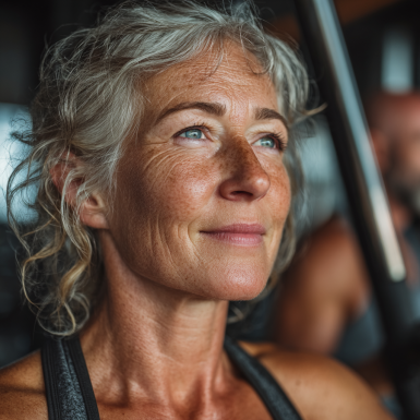 Літні люди займаються спортом у парку